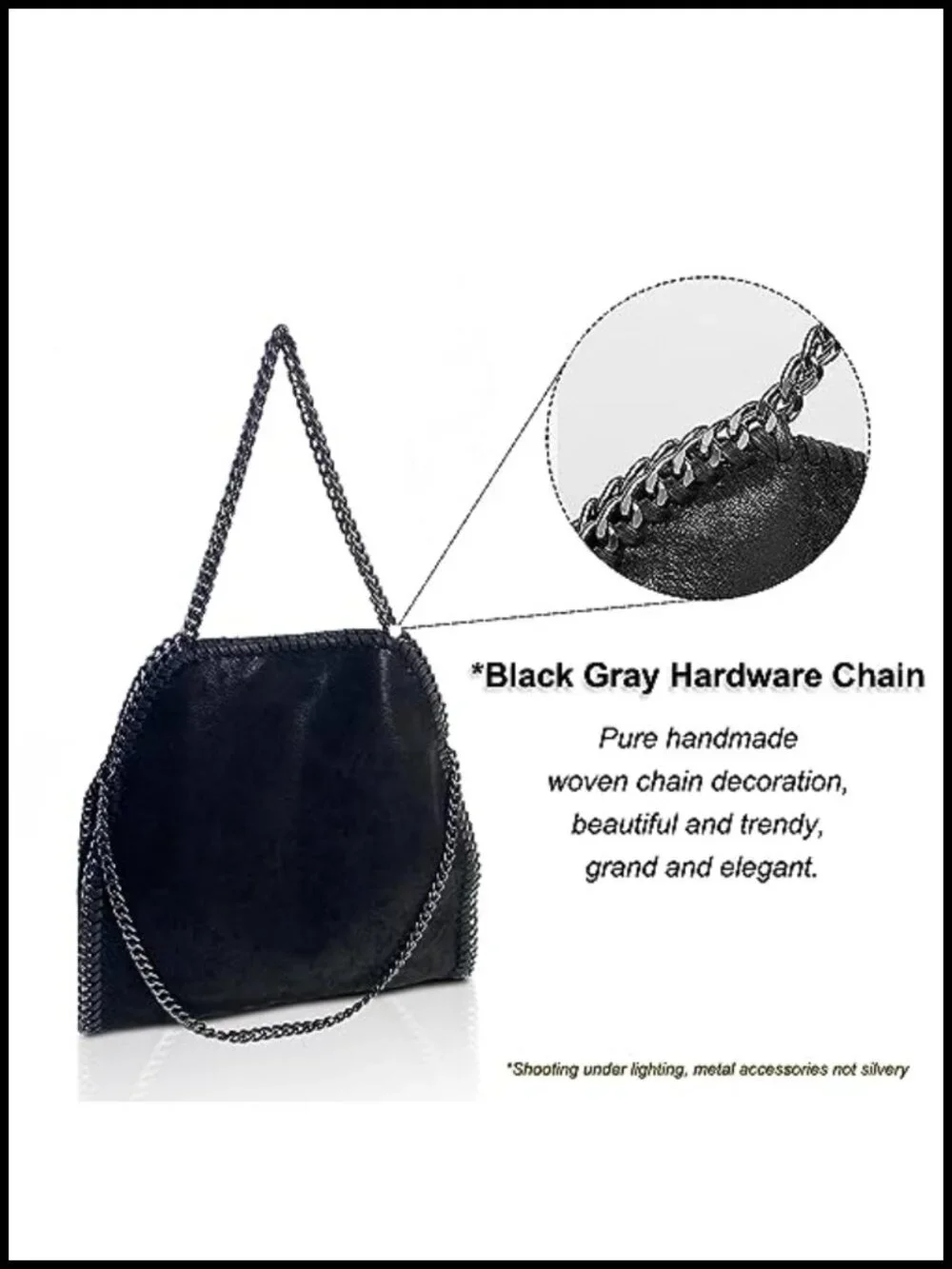 Womens Faux Leather Hobo Crossbody Bag Large Chain Shoulder Purse